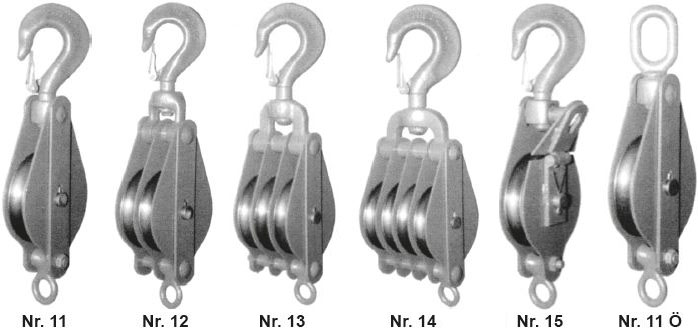 Moufle pour palan à corde - Avec corde